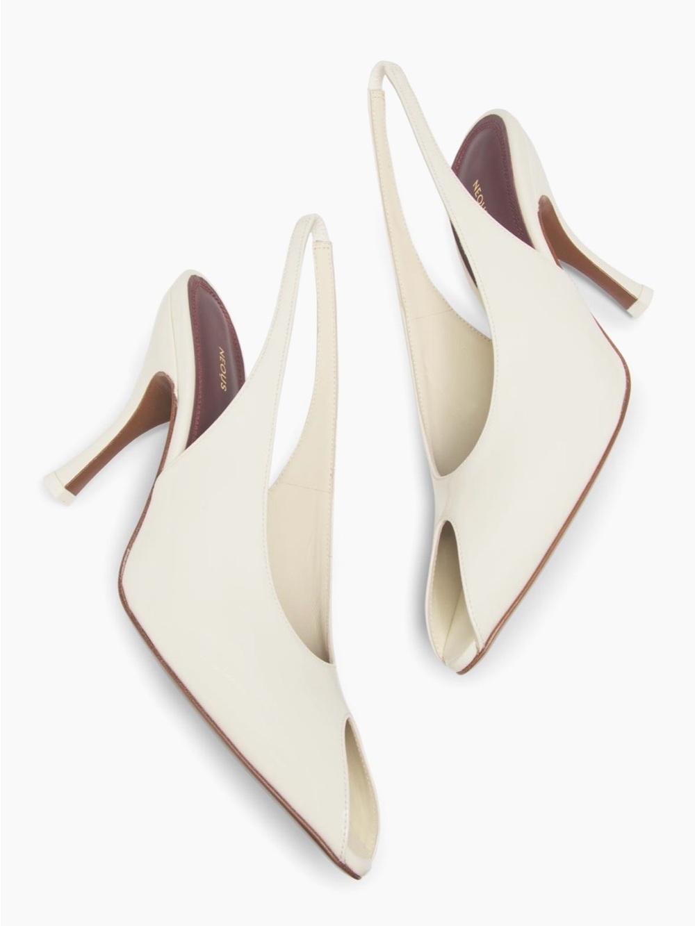 NEOUS Hamal Women's Cream Slingback Pointed-Toe Heels 37 - Picture 5 of 8